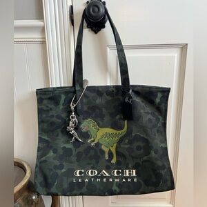 Coach Green Camouflage Rexy cavas Tote